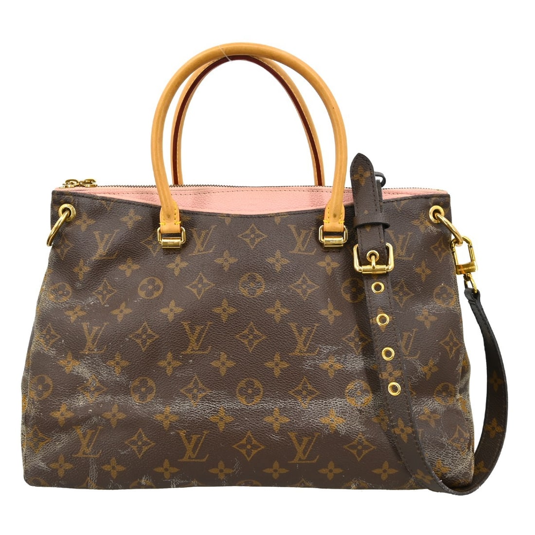 Louis Vuitton Pallas M43400 Monogram Canvas Crossbody Handbag: Louis Vuitton Pallas M43400 Monogram Canvas Crossbody Handbag Louis Vuitton Monogram Pallas handbag, model M43400, in brown with a monogram pattern. It features a zip closure, crossbody strap style, a