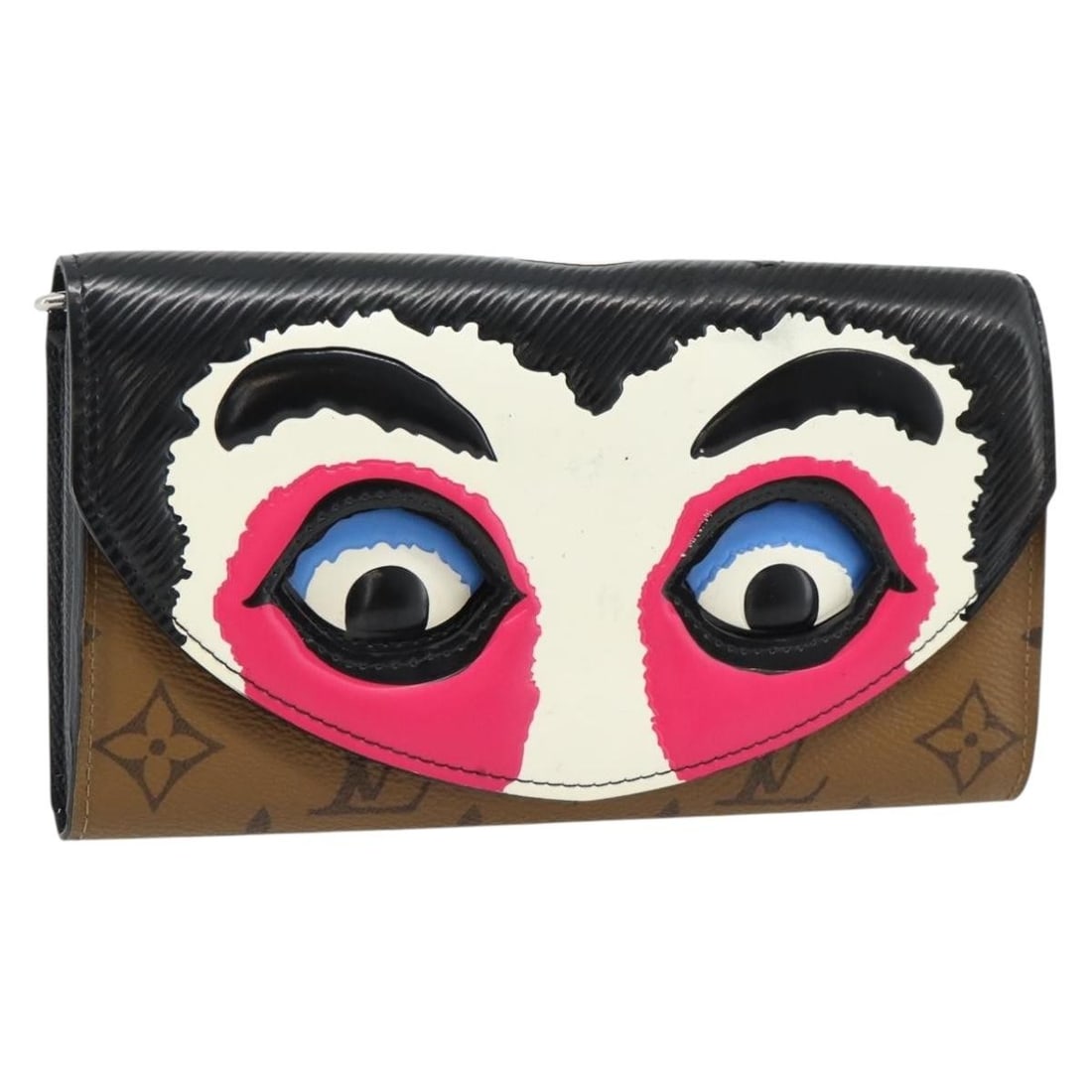 Louis Vuitton M67255 Sarah Long Wallet Monogram Reverse Canvas: Louis Vuitton M67255 Sarah Long Wallet Monogram Reverse Canvas Louis Vuitton Portefeuille Sarah long wallet in Monogram Reverse canvas, style M67255, made in Spain. The wallet is described as heavily 