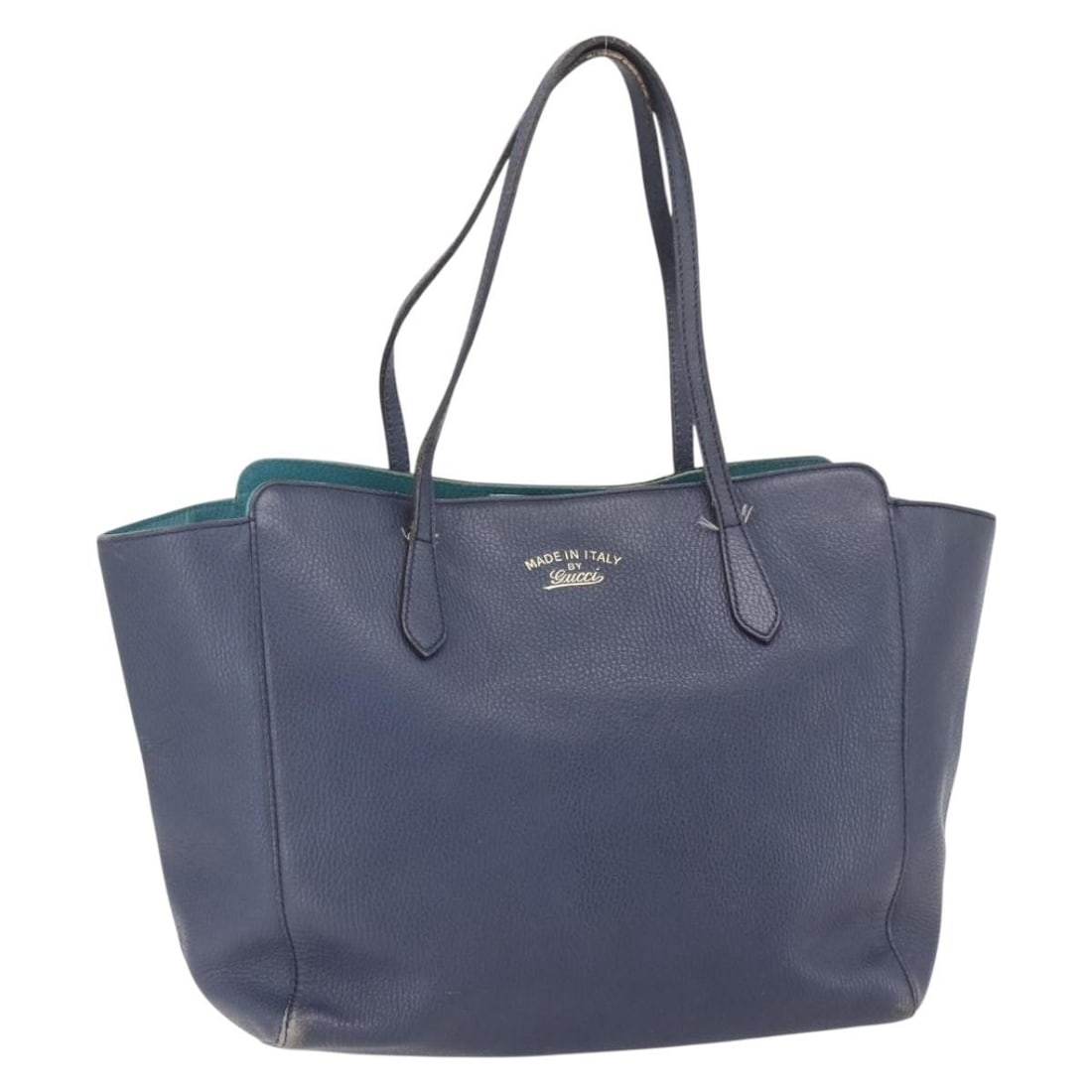 GUCCI 354397 Navy Gold Leather Tote Bag Authentic Italy: GUCCI 354397 Navy Gold Leather Tote Bag Authentic Italy This stylish GUCCI Tote Bag combines luxury and practicality with its elegant navy and gold leather design. Made in Italy, this tote features a 