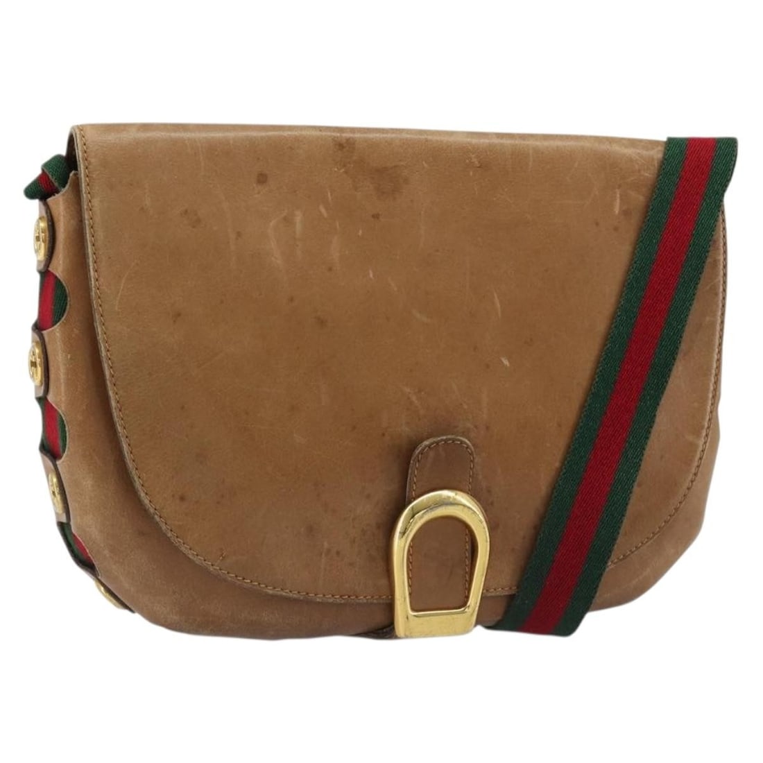 Gucci Sherry Line Leather Shoulder Bag Brown Gold Tone: Gucci Sherry Line Leather Shoulder Bag Brown Gold Tone Gucci Web Sherry Line shoulder bag in brown and gold leather, made in Italy. This women's shoulder bag measures approximately 29 cm wide, 20 cm h