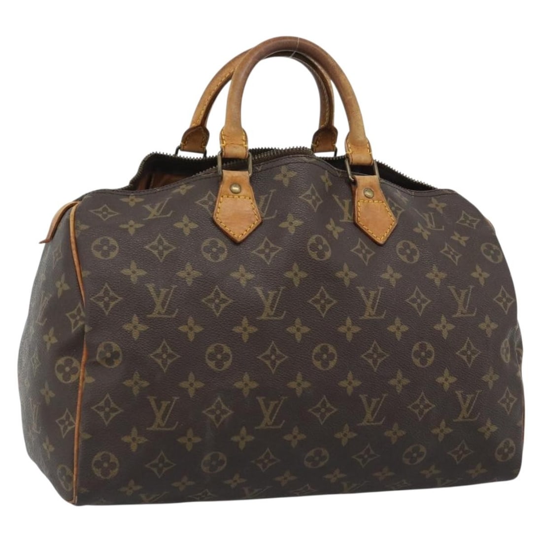 Louis Vuitton M41524 Speedy 35 Monogram Canvas Handbag: Louis Vuitton M41524 Speedy 35 Monogram Canvas Handbag Louis Vuitton Speedy 35 handbag in Monogram canvas, made in France. This women's handbag is offered without the original box or dust bag; only th