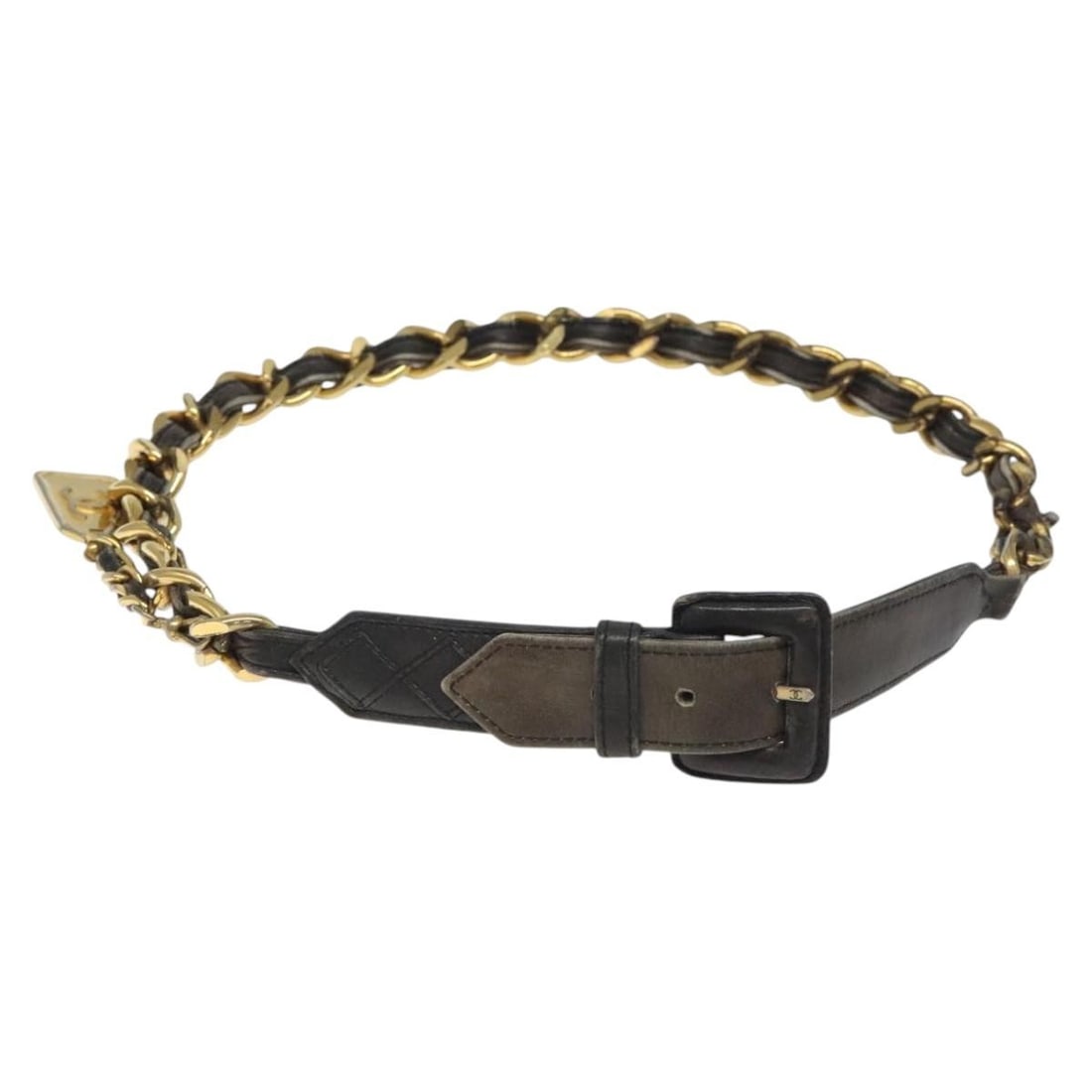CHANEL CC Black Lamb Skin and Metal Chain Belt Gold Tone: CHANEL CC Black Lamb Skin and Metal Chain Belt Gold Tone CHANEL chain belt in black and gold, made in Italy from metal and lamb skin. It has a total length of approximately 81 cm (31.9 inches) and a b