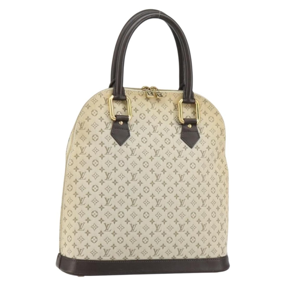 LOUIS VUITTON Monogram Mini Alma Handbag Khaki M92203 France: LOUIS VUITTON Monogram Mini Alma Handbag Khaki M92203 France This Louis Vuitton Monogram Mini Alma Haut Hand Bag in Khaki is a stylish and practical accessory for any fashion enthusiast. Crafted in Fr