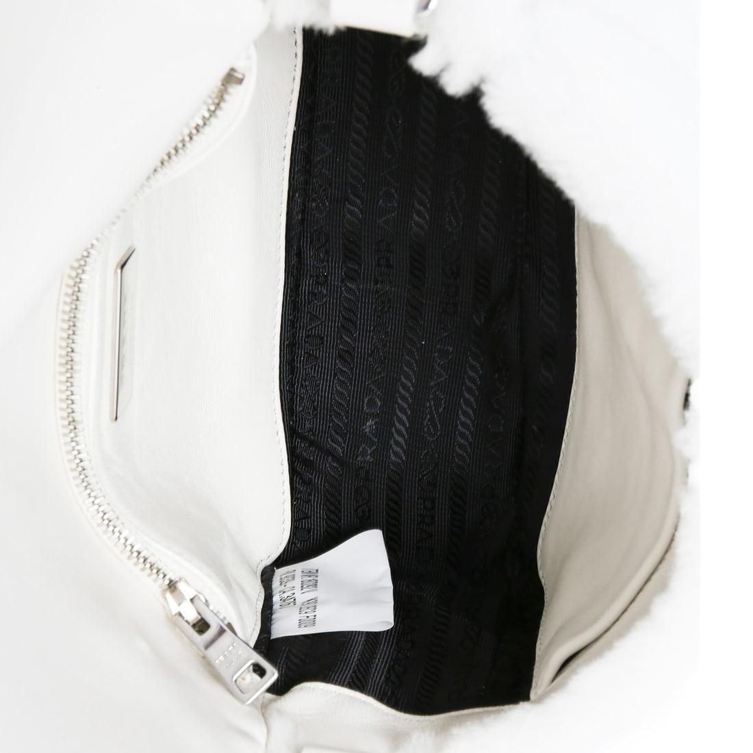 Prada shearling patchwork flap shoulder bag white - 3