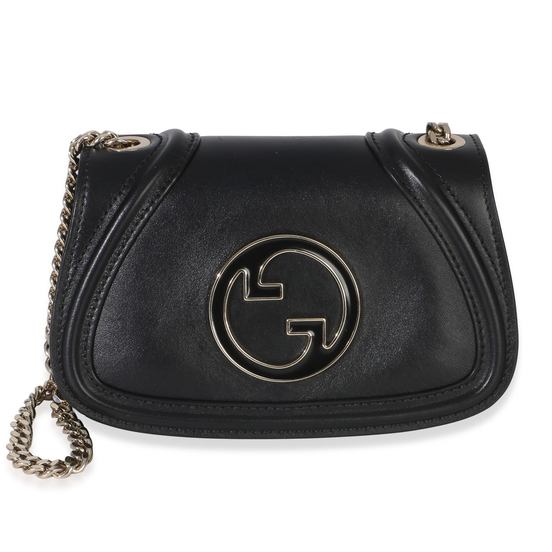Gucci Blondie Small Chain Leather Crossbody Bag: Gucci Blondie Small Chain Leather Crossbody Bag This Gucci Black Calfskin Blondie Small Chain Shoulder Bag features a sleek leather exterior in black, complemented by gold-tone hardware and a magnetic