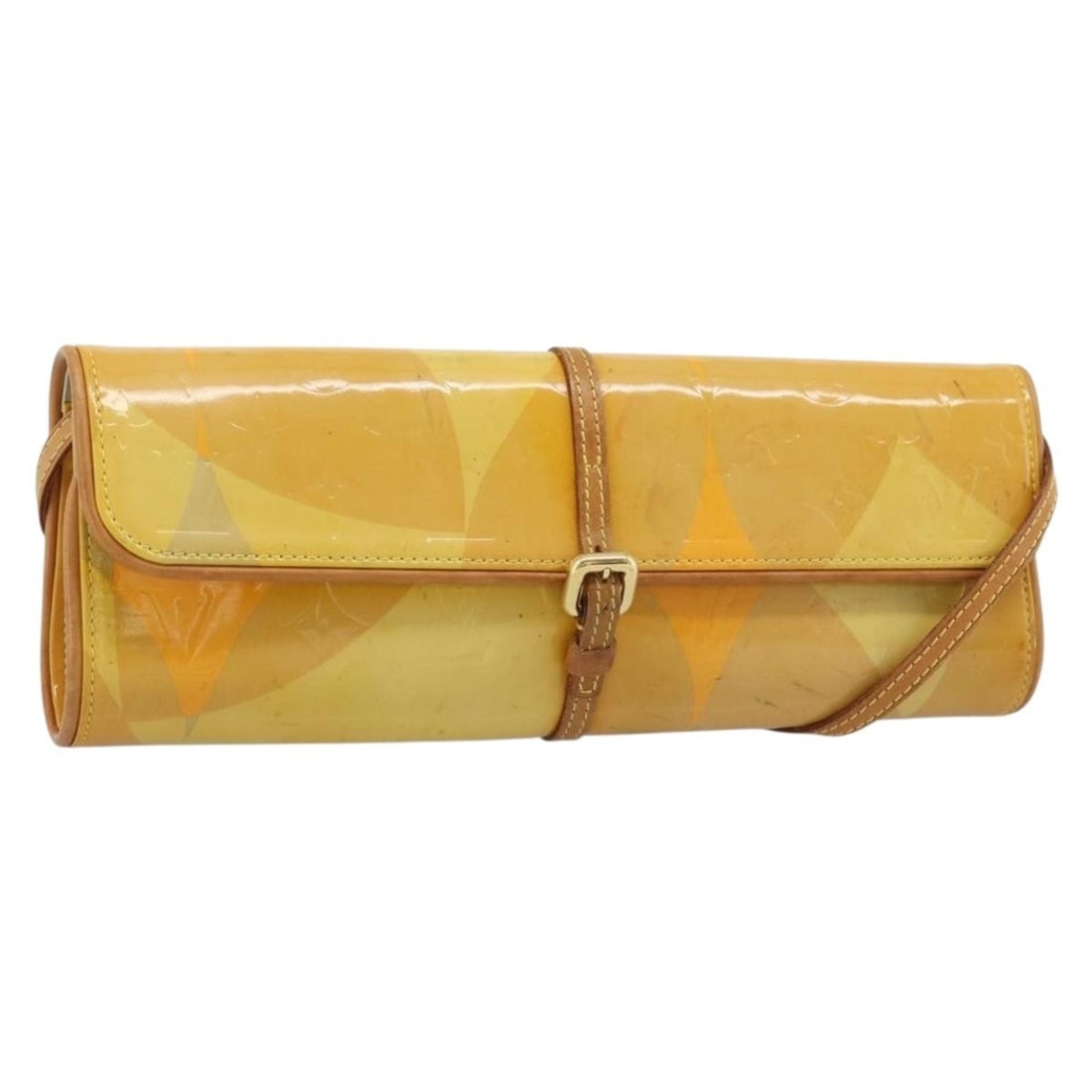 Louis Vuitton M91118 Vernis Pochette Fleur Shoulder Bag Yellow: Louis Vuitton M91118 Vernis Pochette Fleur Shoulder Bag Yellow Louis Vuitton Monogram Vernis Pochette Fleur shoulder bag in yellow patent leather, made in France. It comes with a shoulder strap and fe