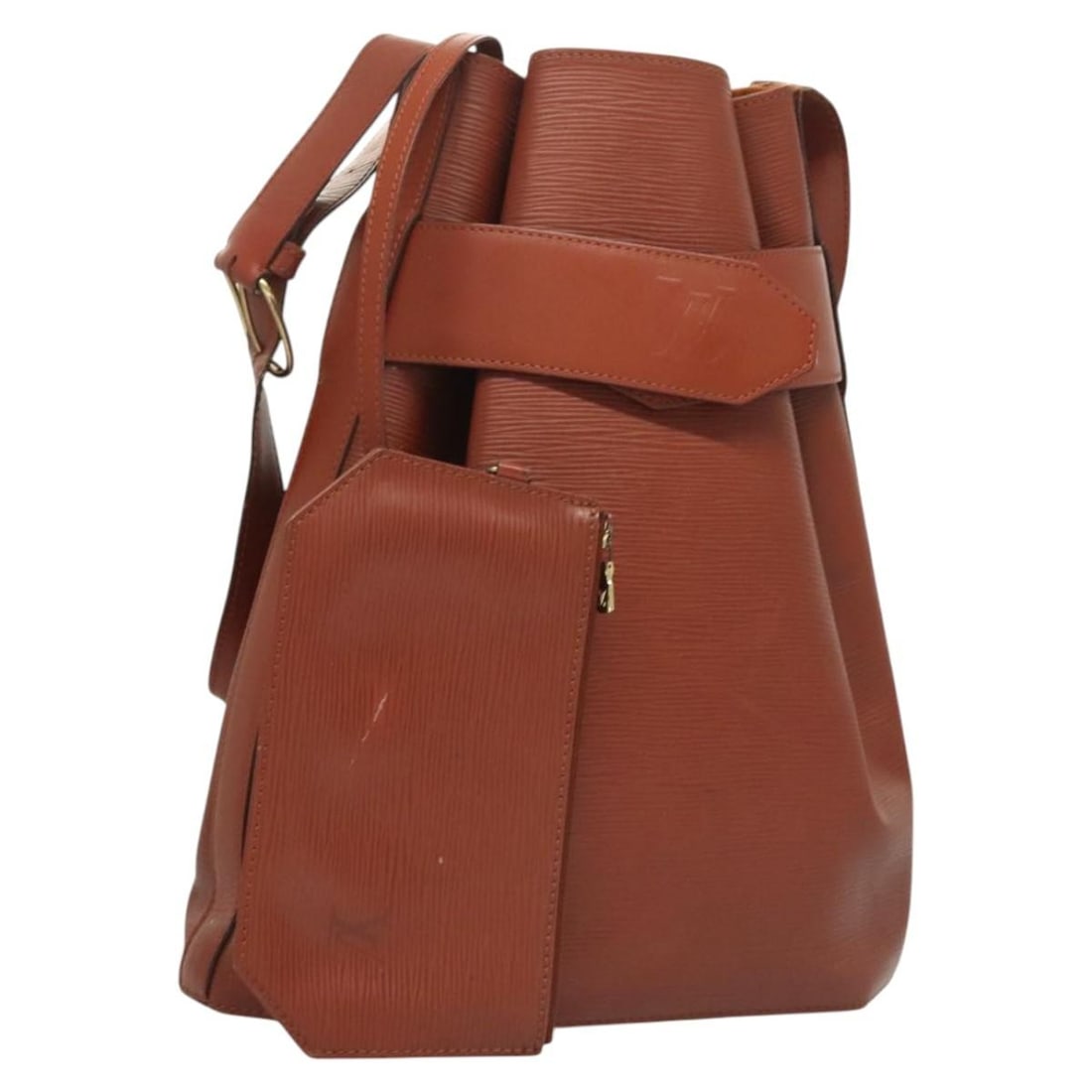 Louis Vuitton Epi Leather Sac Depaule GM Brown Shoulder Bag M80193 Pouch: Louis Vuitton Epi Leather Sac Depaule GM Brown Shoulder Bag M80193 Pouch This Louis Vuitton Epi Sac Depaule GM shoulder bag features durable Epi leather in brown and is designed for women. The bag off