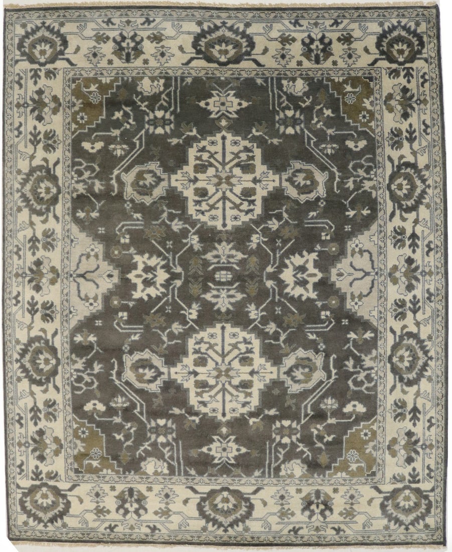 Handmade Floral Oushak Area Rug 8x10 Vintage Wool Carpet: Handmade Floral Oushak Area Rug 8x10 Vintage Wool Carpet Transform your living space with this exquisite Handmade Floral Design Oushak Area Rug. Measuring 10'0" x 8'0", this rug features a stunning bl