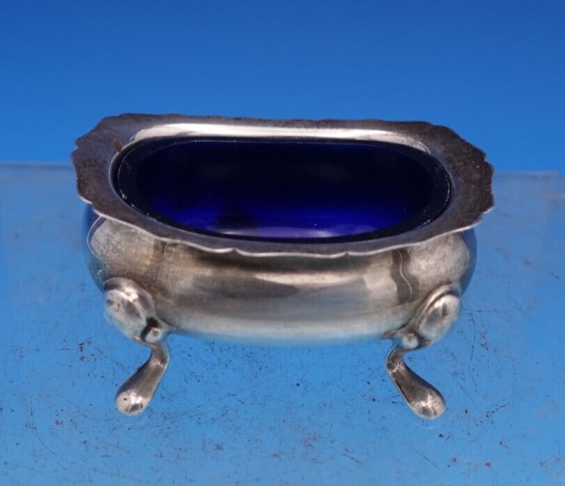 Barker Ellis Sterling Silver Footed Salt Dip with Liner (1 of 9)