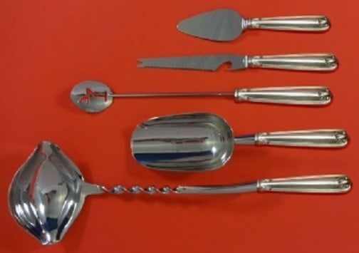 Towle Benjamin Franklin Sterling Silver 5pc Cocktail Serving Set: Towle Benjamin Franklin Sterling Silver 5pc Cocktail Serving Set Elevate your entertaining experience with this exquisite 5-piece cocktail party serving set from the esteemed Towle brand, featuring th