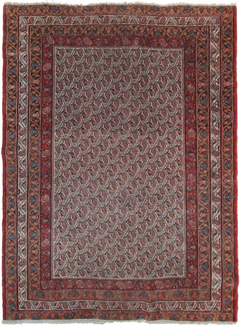 Circa 1880 Handmade Bijar Area Rug 124cm x 165cm Wool (1 of 9)
