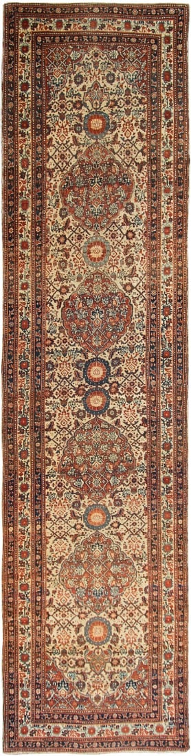 Antique Tabriz Wool Runner 3 x 11 Hand Knotted Circa 1870 (1 of 13)