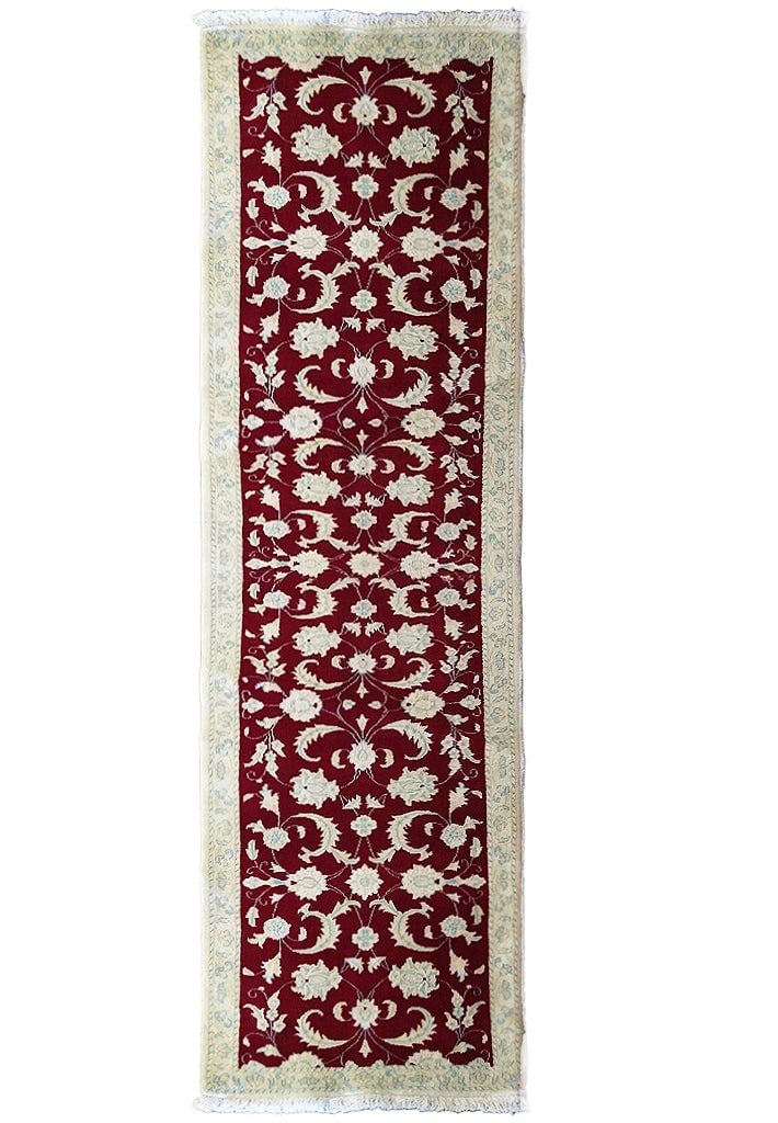 Exquisite 2.8 x 9.9 Persian Nain Runner Wool Silk Rug: Exquisite 2.8 x 9.9 Persian Nain Runner Wool Silk Rug Free continental US Shipping Elevate your space with the timeless elegance of this exquisite Persian Nain Runner rug, measuring 2.8 x 9.9 feet. Ha