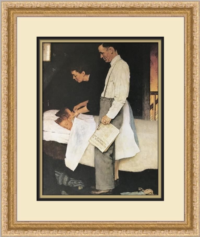 Norman Rockwell Freedom From Fear Framed Print Americana 1991 (1 of 2)