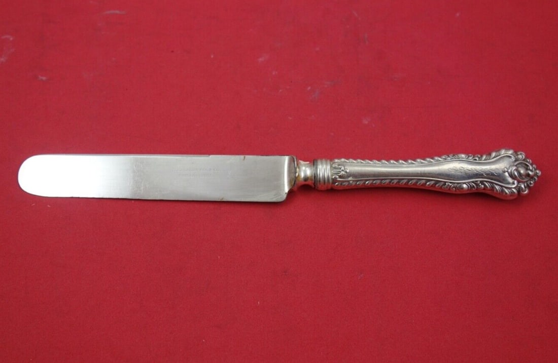 Dominick Haff Mazarin sterling silver blunt knife 8 1 2 inch: Dominick Haff Mazarin sterling silver blunt knife 8 1 2 inch This is a Dominick & Haff regular knife from the Mazarin pattern, crafted in sterling silver. Made in the United States between 1850 and 18