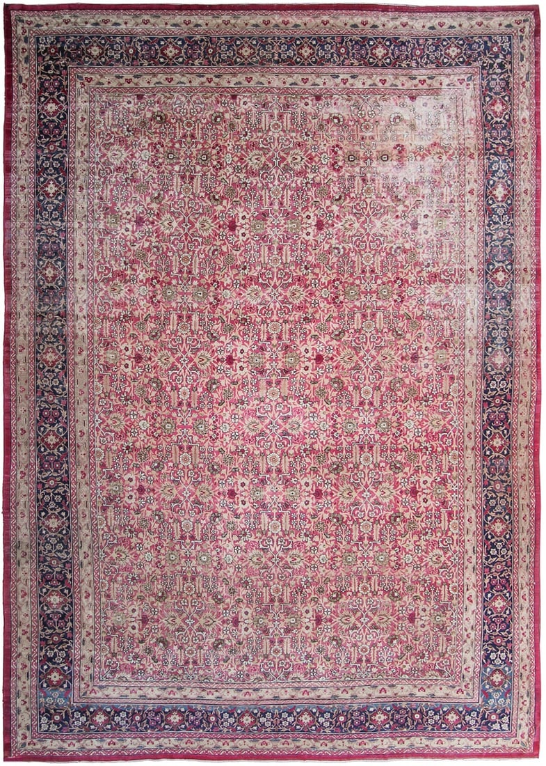 Circa 1870 Pink Kermanshah Lavar Persian Area Rug 11'2 x 17' (1 of 18)