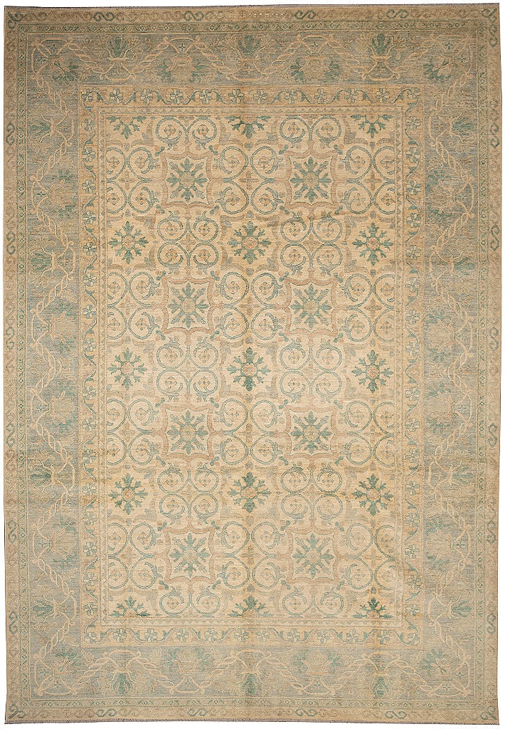 Handcrafted 9.9 x 13.7 Blue-Grey Oushak Area Rug: Handcrafted 9.9 x 13.7 Blue-Grey Oushak Area Rug Free continental US Shipping Discover the exquisite craftsmanship of this 9.9 x 13.7 Oushak Rug, a stunning addition to your home decor. This area rug 