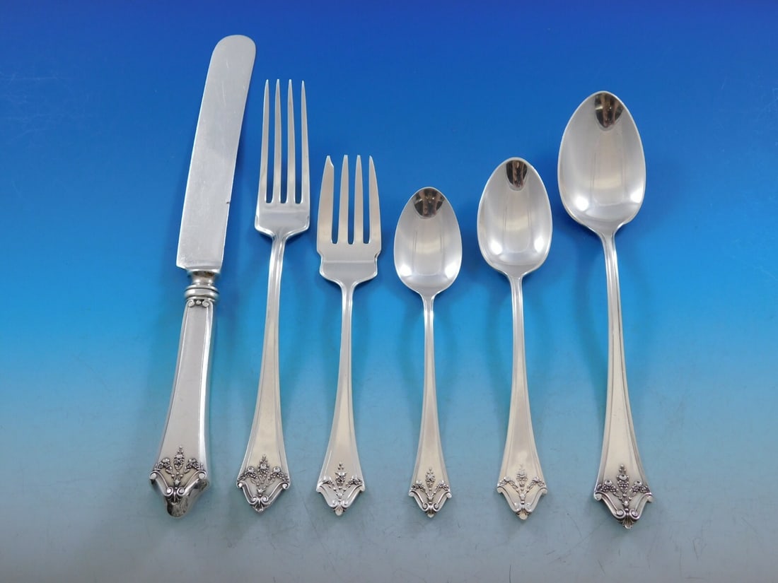 Lunt Orleans Sterling Silver 82 Piece Flatware Service for 12 (1 of 10)