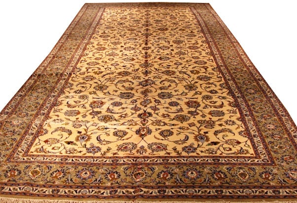 Ivory Signed Persian Classic Kashan Rug 7.10 x 17.2 (1 of 6)