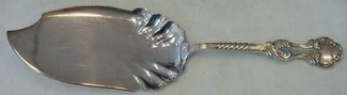 Shiebler Louvre Sterling Silver Fish Server 11.5 Inch Monogrammed: Shiebler Louvre Sterling Silver Fish Server 11.5 Inch Monogrammed This elegant fish server is crafted from high-quality sterling silver and features the exquisite Louvre pattern by Shiebler. Measuring
