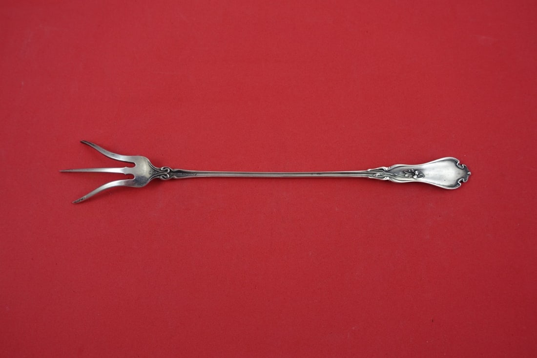 Sterling Silver Serving Fork Violet Pattern 8.75 Inch - 2