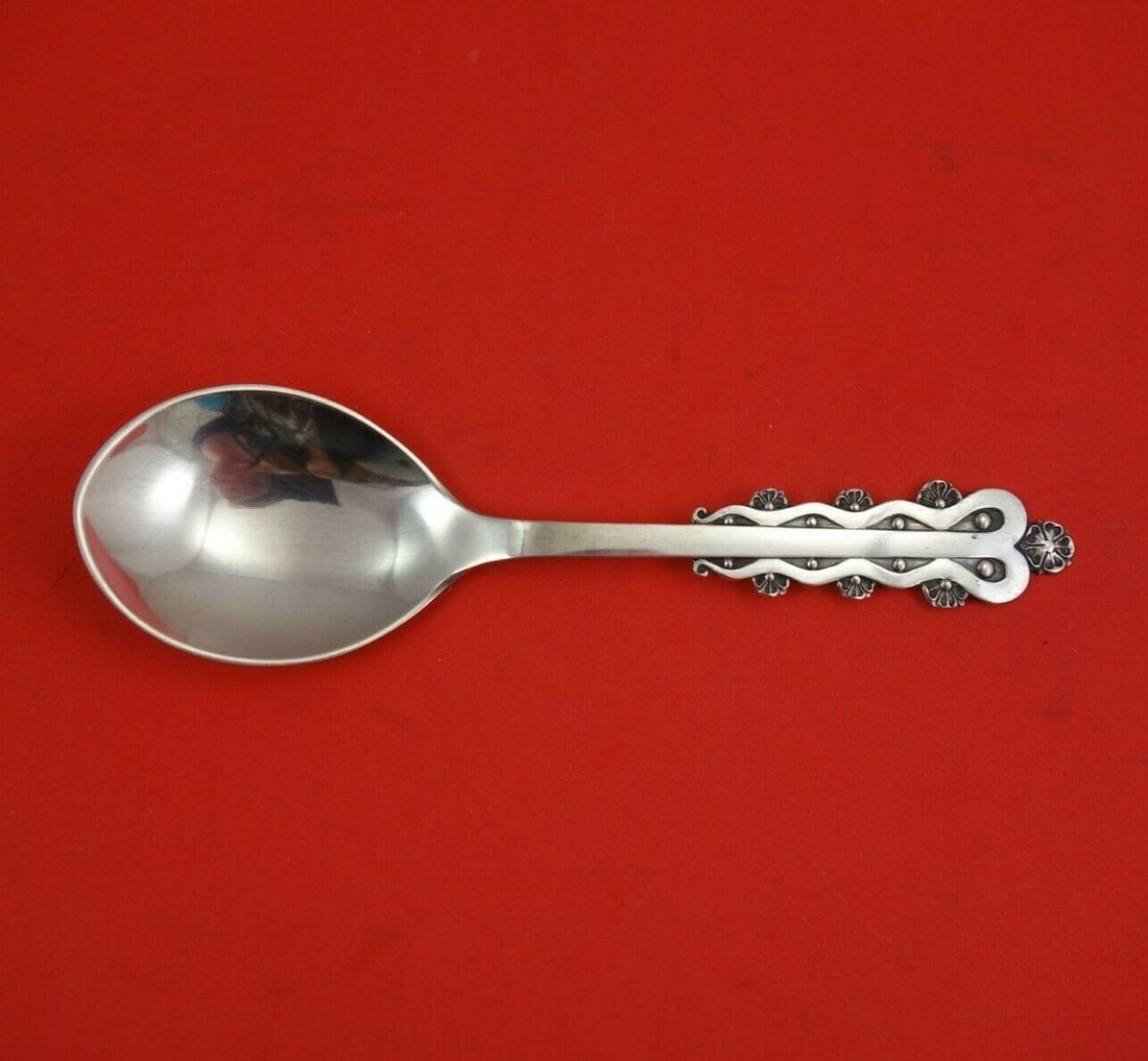 Jorgen Rasmussen 830 Silver Sugar Spoon 5 7/8 Unknown Danish Pattern (1 of 3)