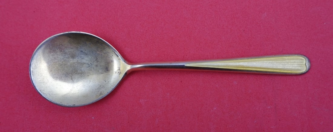 N.M Thune Norwegian Sterling Silver Yellow Enameled Ice Cream Spoon 4 3/4 (1 of 2)