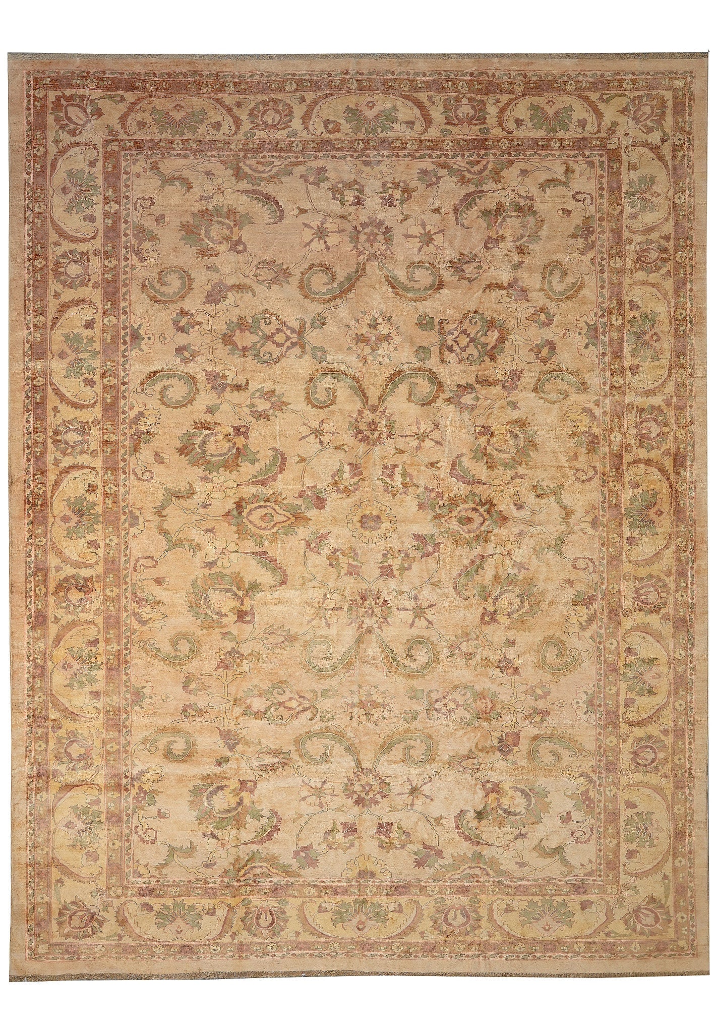 13.7 x 18 Peshawar Chobi Rug Natural Wool Hand Knotted (1 of 13)