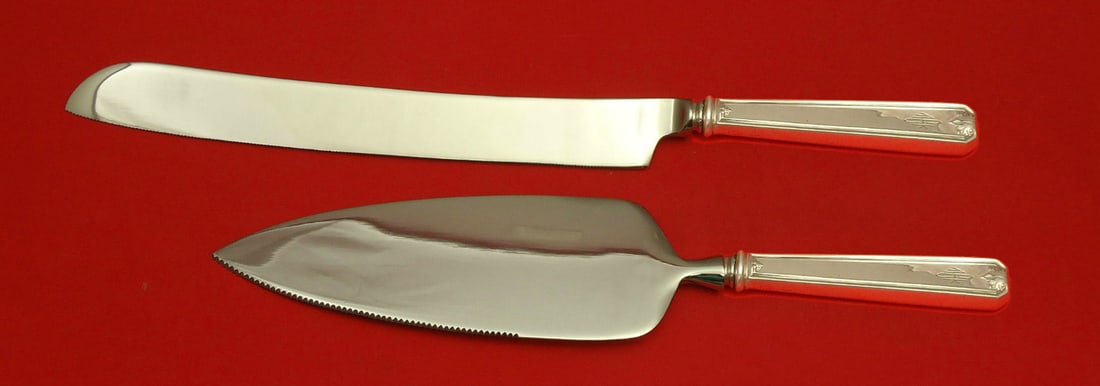 2pc Whiting Lady Baltimore Sterling Silver Wedding Cake Knife and Server Set (1 of 1)