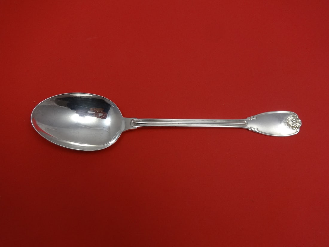 Large 10" Sterling Silver Vegetable Serving Spoon Christofle Sceaux: Large 10" Sterling Silver Vegetable Serving Spoon Christofle Sceaux A large vegetable serving spoon in the Sceaux pattern by Christofle, made of sterling silver. It is not monogrammed and is in excell