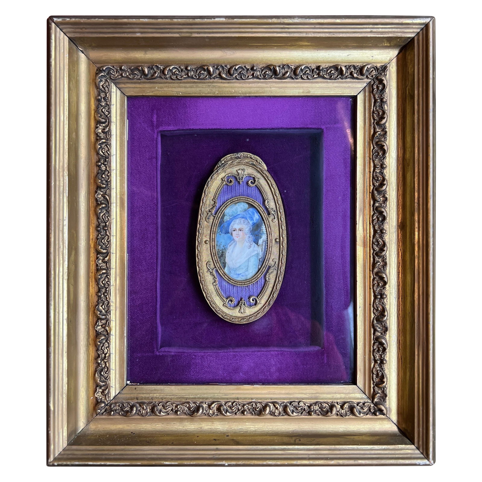 19th Century French Bronze Enameled Portrait of Noble Lady (1 of 7)