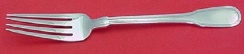 Tiffany & Co. Hamilton Gramercy Sterling Silver Dinner Fork 7 3/4": Tiffany & Co. Hamilton Gramercy Sterling Silver Dinner Fork 7 3/4" This exquisite dinner fork from the Hamilton aka Gramercy pattern by Tiffany & Co. is a fine example of craftsmanship from the early 