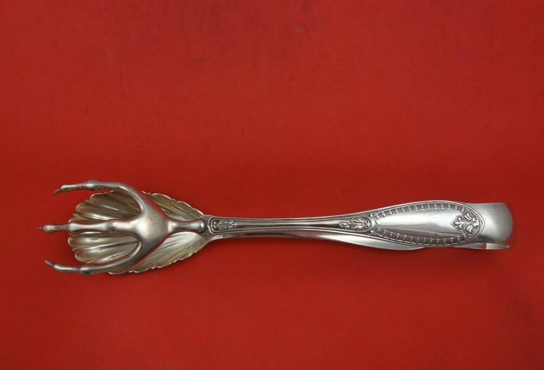 John Polhamus Ionic Sterling Silver Salad Tongs 9 7/8 Inch Claw Spoon (1 of 3)