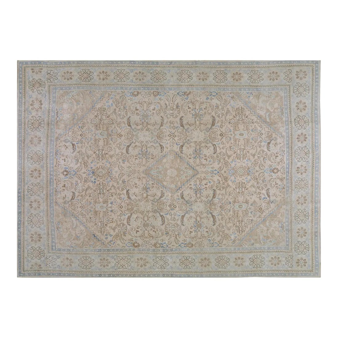 Hand-Knotted Wool Area Rug Anatolian Turkish Design 9'3" x 13': Hand-Knotted Wool Area Rug Anatolian Turkish Design 9'3" x 13' This vintage Turkish Anatolian rug is hand-knotted from wool, showcasing traditional craftsmanship combined with a modern design sensibil