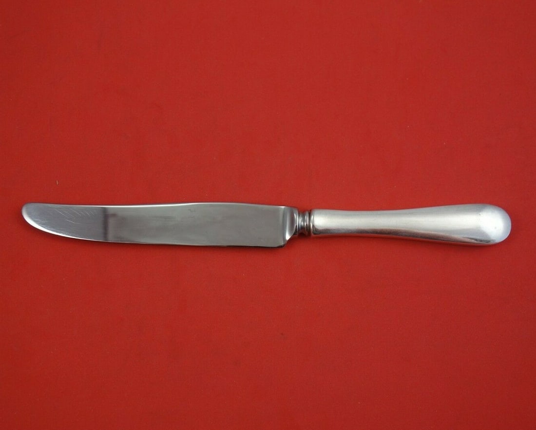 Gebelein Round Sterling Silver Knife 8 3/4 Inch Flatware: Gebelein Round Sterling Silver Knife 8 3/4 Inch Flatware This exquisite Round knife by Gebelein is crafted from high-quality sterling silver, featuring a hollow handle and a durable stainless steel bl