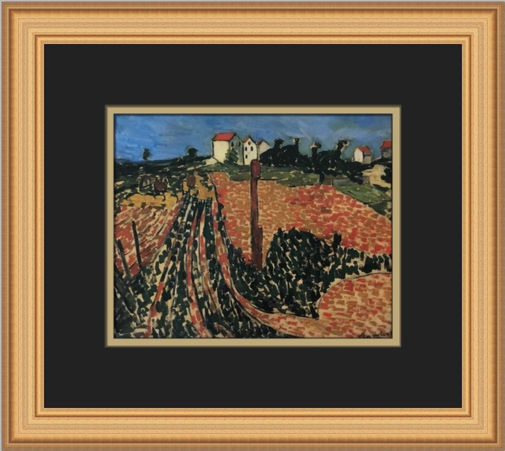 Framed Offset Lithograph Print Road to the Garden Market by Vlaminck (1 of 2)
