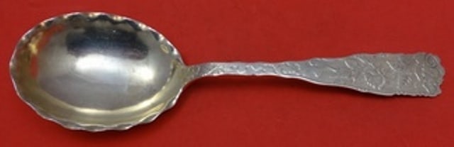 Knowles Sterling Silver Scalloped Vegetable Serving Spoon 9 3/8" Monogrammed (1 of 1)