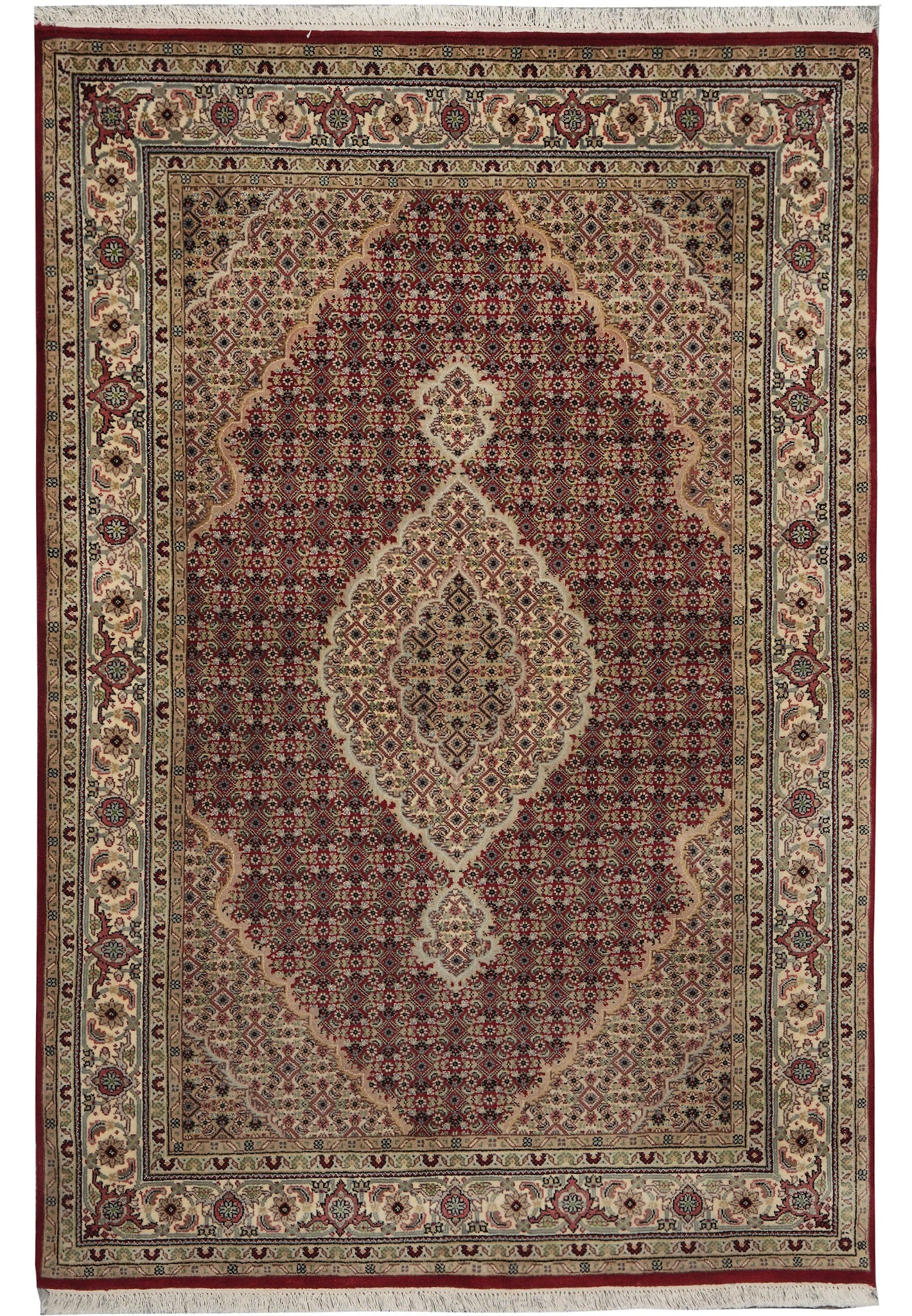 4.7 x 6.8 Handmade Persian Wool Tabriz Herat Rug Floral Medallion: 4.7 x 6.8 Handmade Persian Wool Tabriz Herat Rug Floral Medallion Free continental US Shipping This handmade Persian Herat rug measures 4.7 x 6.8 feet and is expertly crafted in Iran using high-qualit