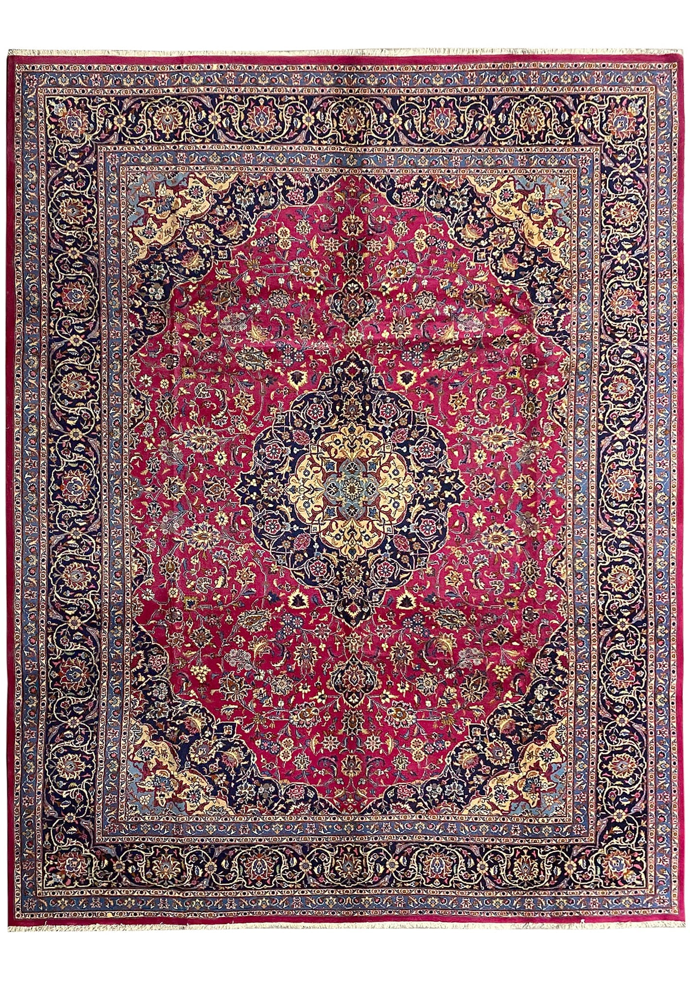 Handcrafted 10' x 13' Red Persian Kashan Rug Premium Wool: Handcrafted 10' x 13' Red Persian Kashan Rug Premium Wool Free continental US Shipping Experience the timeless elegance of the 10' x 13' Persian Kashan Rug, handcrafted by skilled Persian artisans. Th