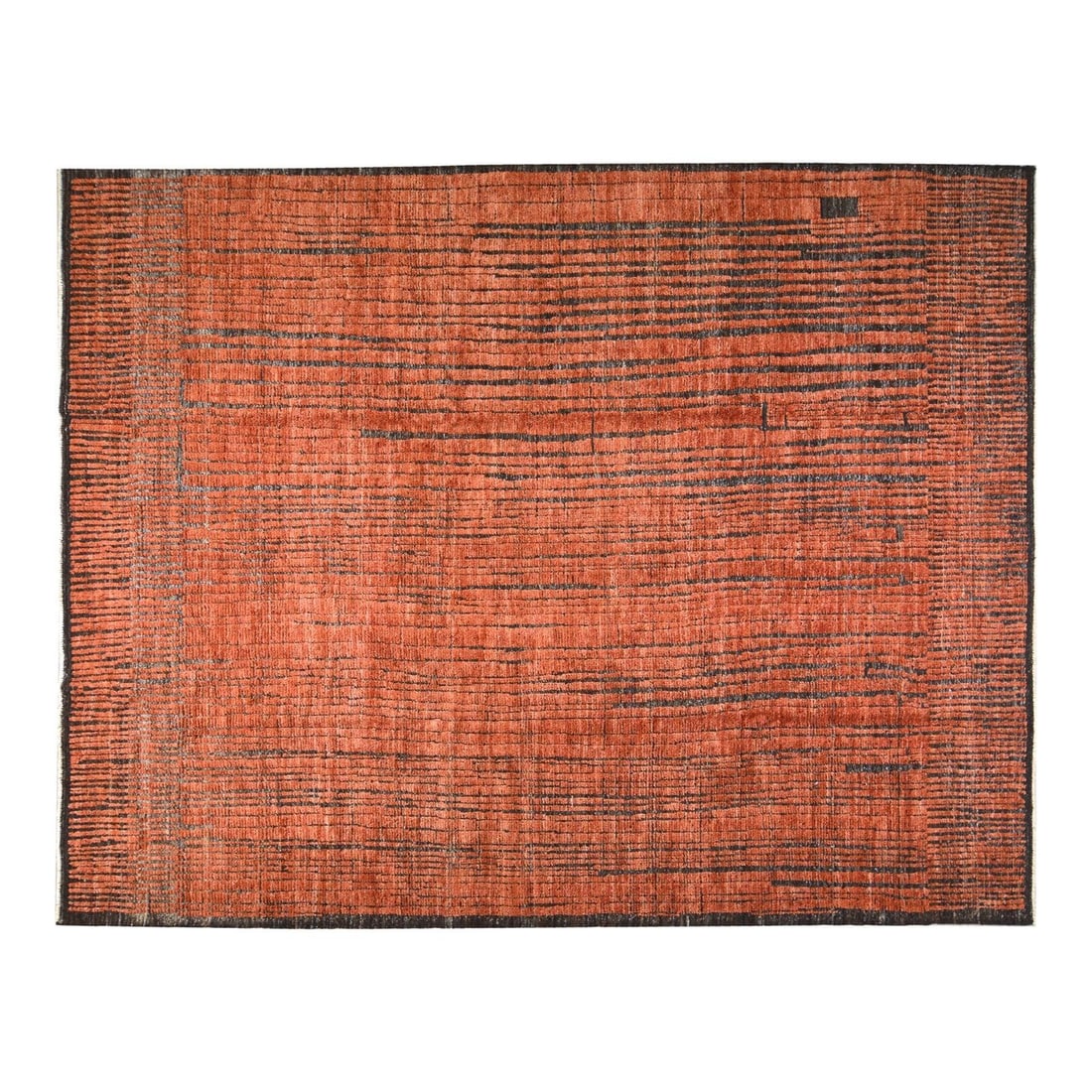 9'3 x 12' Wool Area Rug Coffee Hand-Knotted Moroccan Style (1 of 6)