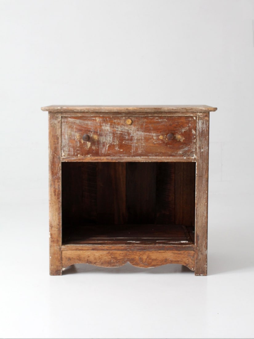 19th Century Painted Wood Cabinet with Drawer and Open Base (1 of 16)