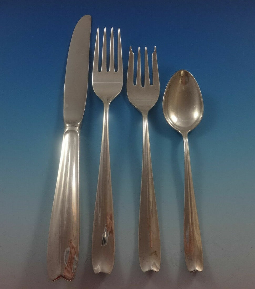 Tiffany Cordis Sterling Silver 4 Piece Place Setting: Tiffany Cordis Sterling Silver 4 Piece Place Setting This Tiffany & Co. Cordis pattern sterling silver place setting includes four pieces: a knife (9 1/8 inches), a fork (7 1/8 inches), a salad fork (