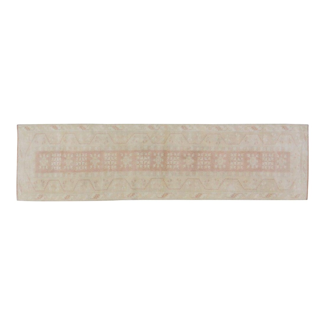 Hand-Knotted Wool Anatolian Rug 2'10" x 11'5" Vintage Turkish Design: Hand-Knotted Wool Anatolian Rug 2'10" x 11'5" Vintage Turkish Design This vintage Turkish Anatolian rug is hand-knotted from wool using traditional techniques. Its tan color and rich texture offer a b