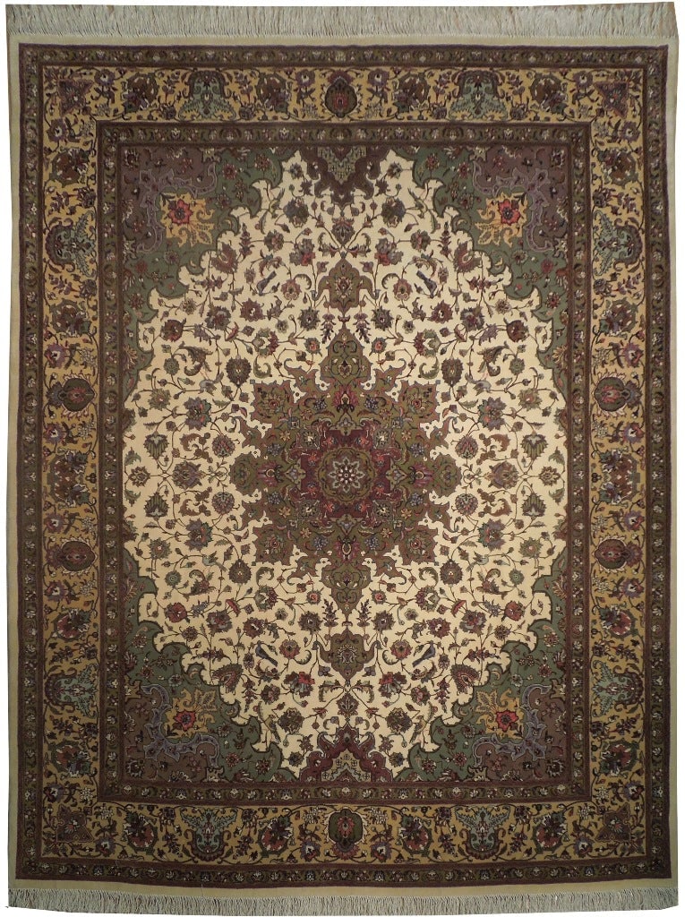 8 x 10 Persian Tabriz Rug 400 KPSI Hand-Knotted Wool and Silk (1 of 6)