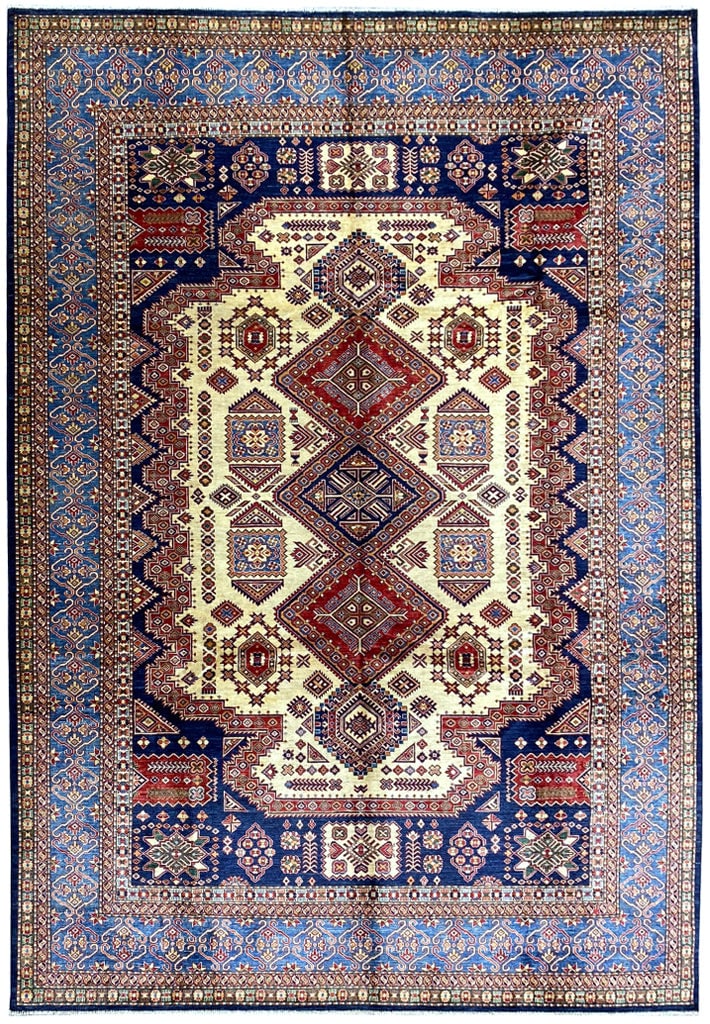 10 x 13.6 Super Kazak Rug Soft Silky Wool Premium Quality: 10 x 13.6 Super Kazak Rug Soft Silky Wool Premium Quality Free continental US Shipping Enhance your living space with this exquisite 10 x 13.6 Super Kazak rug, crafted from fine soft silky wool. This 
