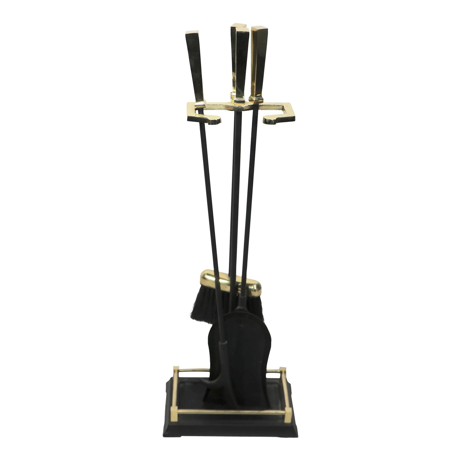 Modernist Brass and Iron 4 Piece Fireplace Tool Set Taiwan (1 of 7)