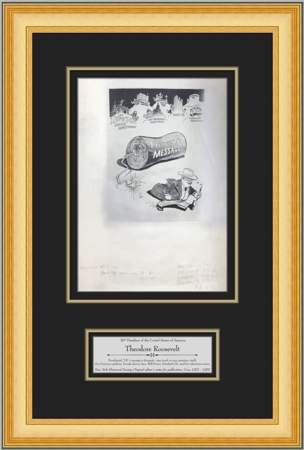 Framed 1902 Theodore Roosevelt Political Proof With Editor Annotations (1 of 9)