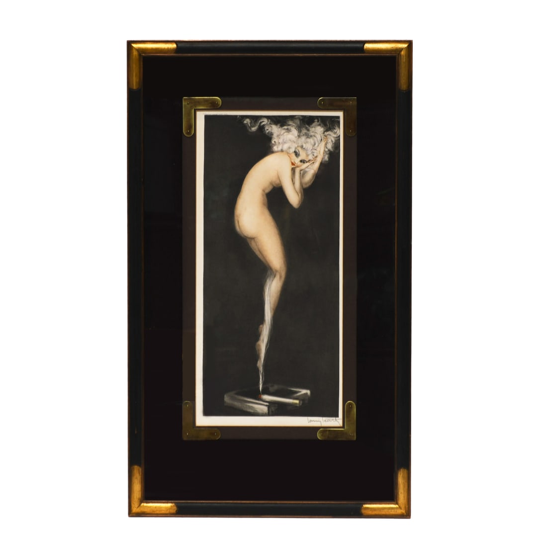 Framed Louis Icart Illusion 1940 Signed Art Deco Serigraph: Framed Louis Icart Illusion 1940 Signed Art Deco Serigraph This framed serigraph print, titled "Illusion" (1940) by Louis Icart, features the artist's signature. The artwork, rendered in the Art Deco 