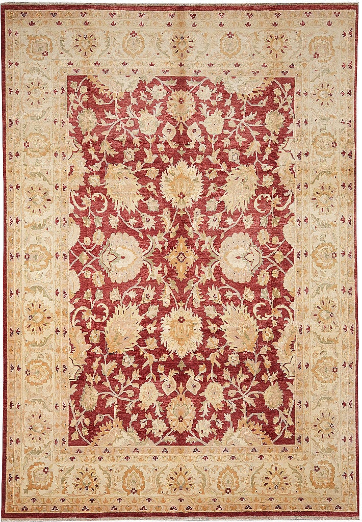 10 x 14.8 Hand-Knotted Zigler Rug Natural Wool Vegetable Dye Pakistan: 10 x 14.8 Hand-Knotted Zigler Rug Natural Wool Vegetable Dye Pakistan Free continental US Shipping This hand-knotted Zigler area rug from Pakistan showcases traditional craftsmanship with a natural wo