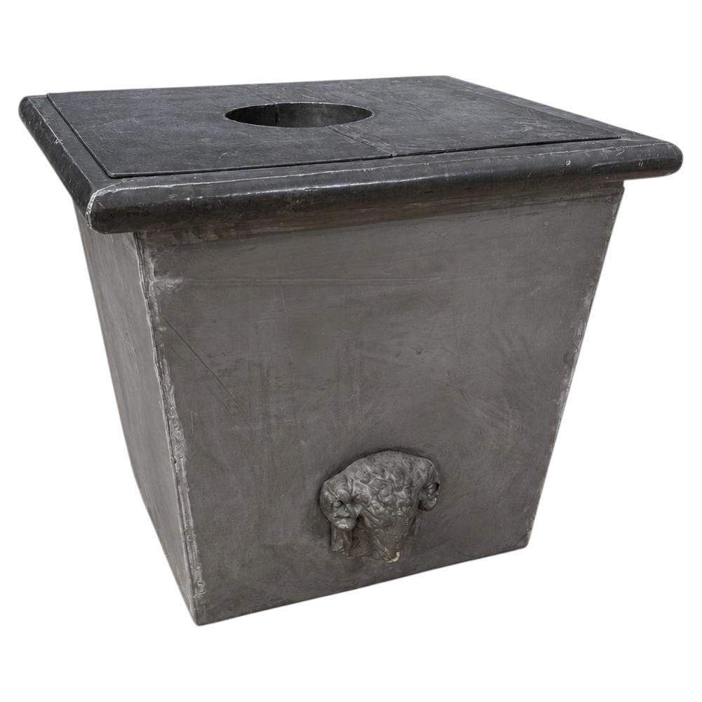 French Neoclassical Ram Head Lead Zinc Jardiniere Circa 1920 (1 of 9)